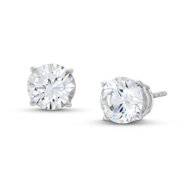 Diamond Solitaire Stud Earrings - 2.00 ct