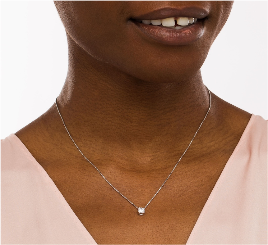 Diamond Solitaire Pendant Necklace - 0.50 ct