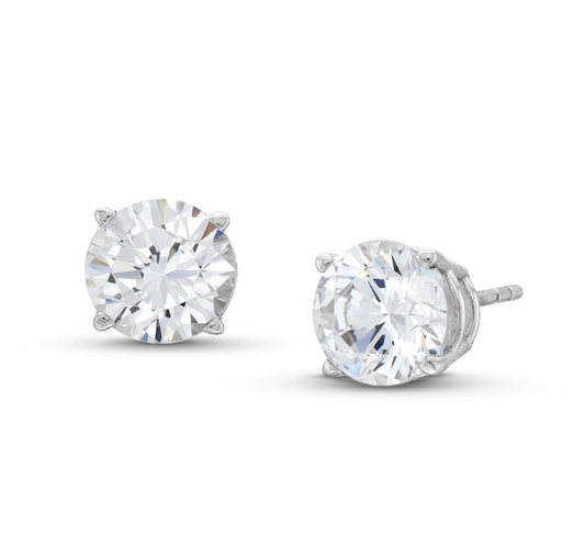 Diamond Solitaire Stud Earrings - 2.00 ct
