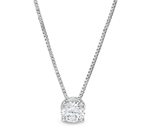 Diamond Solitaire Pendant Necklace - 0.50 ct