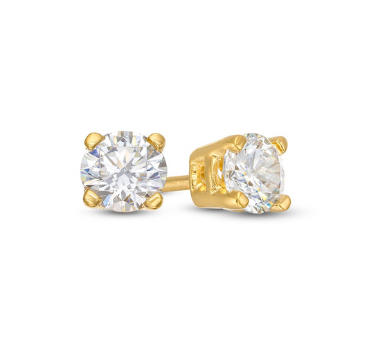 Diamond Solitaire Stud Earrings - 0.50 ct