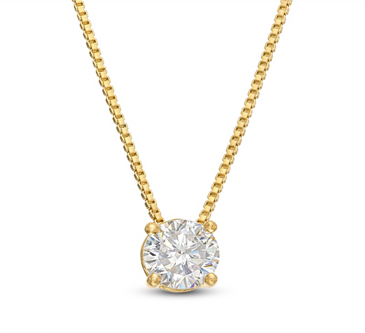 Diamond Solitaire Pendant Necklace - 0.50 ct