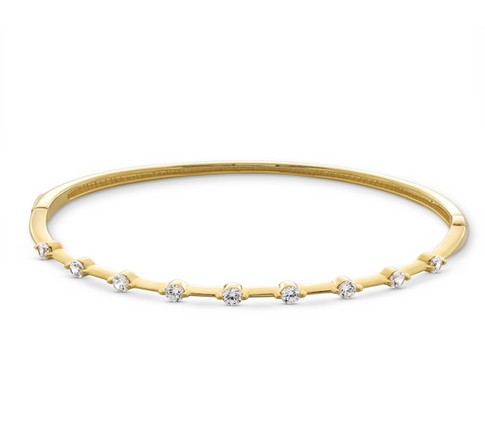 Diamond Station Bangle - 1.00 ct