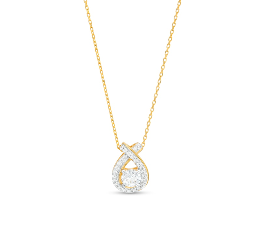 Diamond Teardrop Twist Pendant - 0.50 ct