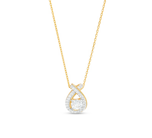 Diamond Teardrop Twist Pendant - 0.50 ct
