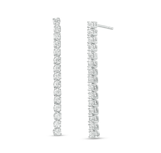 Diamond Stick Drop Earrings - 0.75 ct