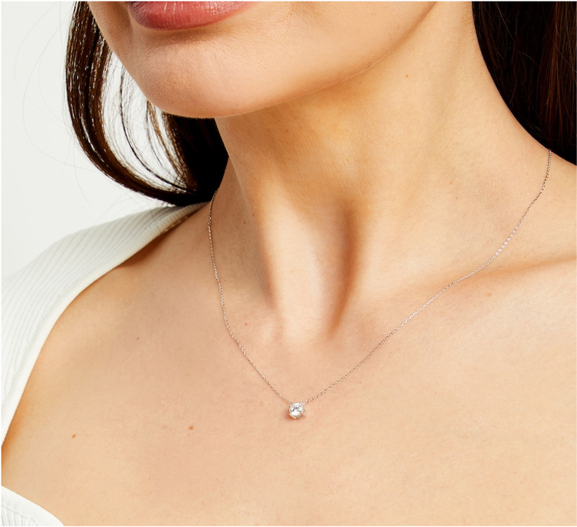 Diamond Solitaire Pendant Necklace - 0.50 ct