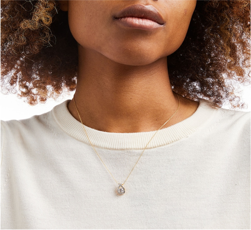 Diamond Teardrop Twist Pendant - 0.50 ct